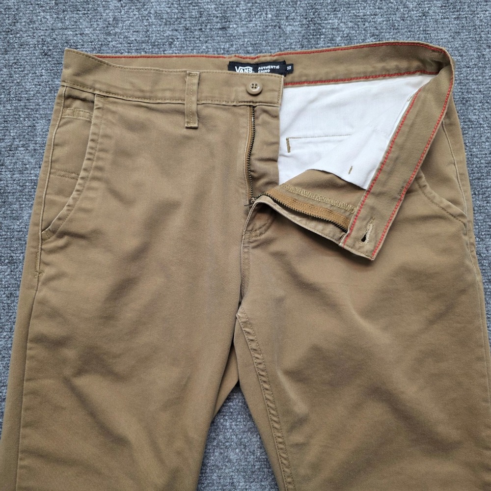 Vans Chino Pants Mens 32 Khaki Slim Fit Stretch Skate Streetwear Casual Workwear - Picture 9 of 15